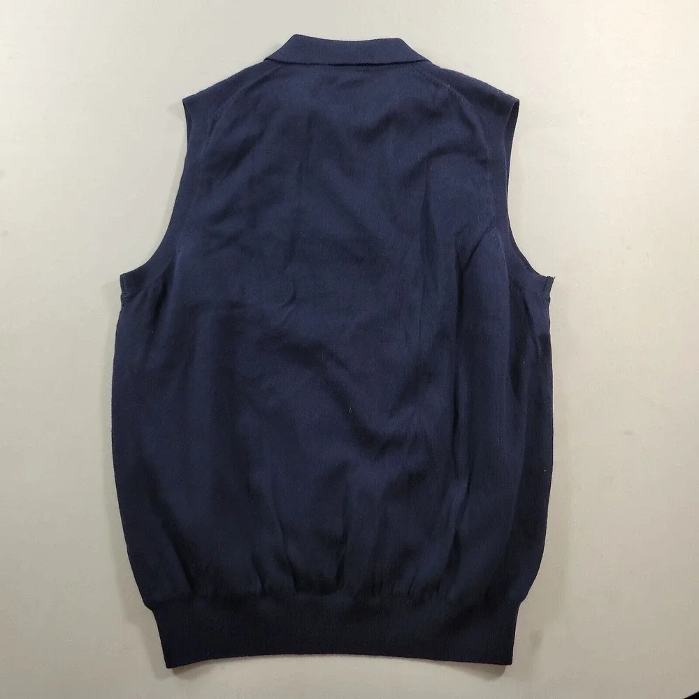 Fairway & Greene Sweater Vest Mens Small Navy Merino Wool Windstopper NEW‎